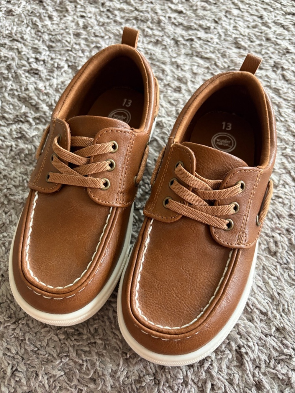 Classic Brown Boys' faux lace Casual Shoes with Memory Foam